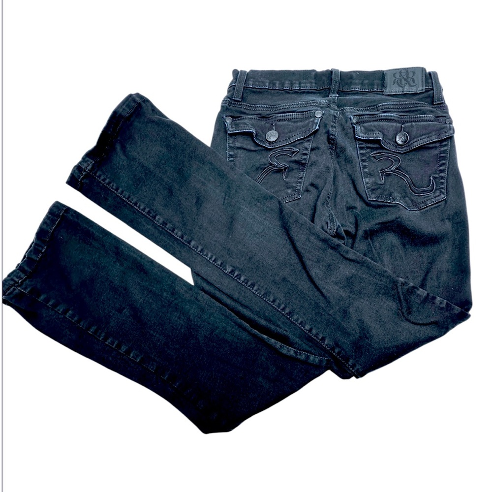 Rock & Republic Dark Navy Blue Kasandra slight flare Jeans Women’s size 6M (D34)